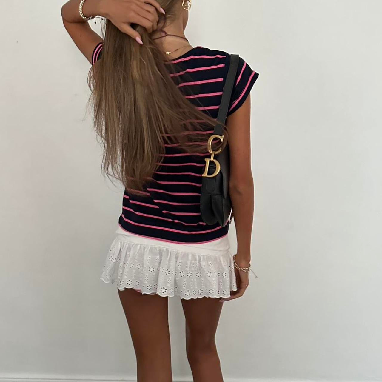 Vintage 2000’s striped black & pink baby tee