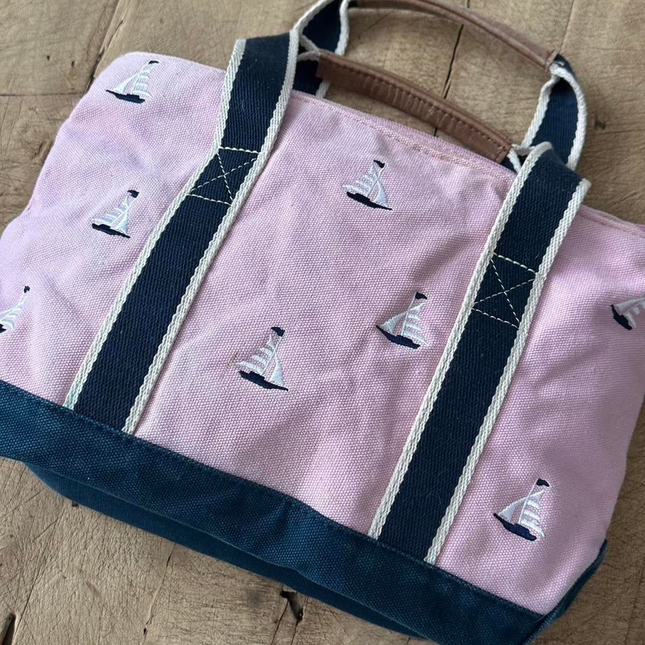Vintage L.L.Bean pink canvas small tote bag