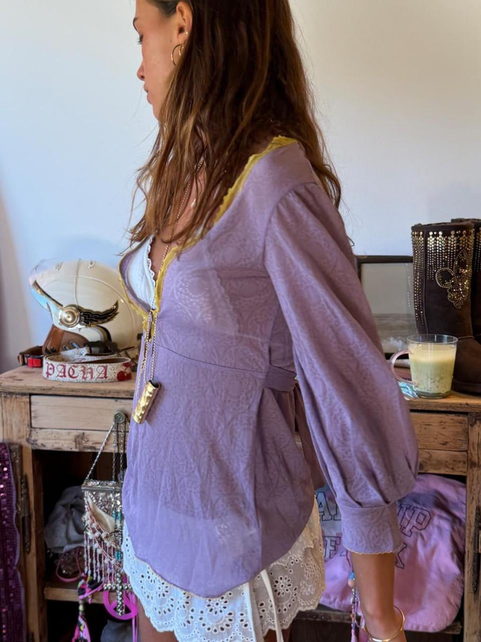 Vintage 00’s purple blouse long sleeve top