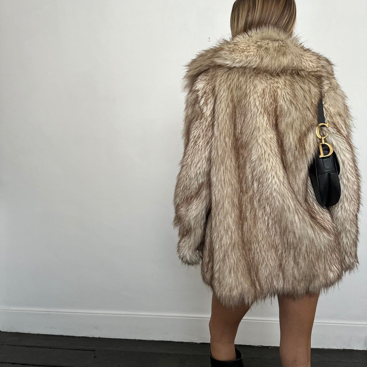 Vintage 2000’s brown faux fur jacket