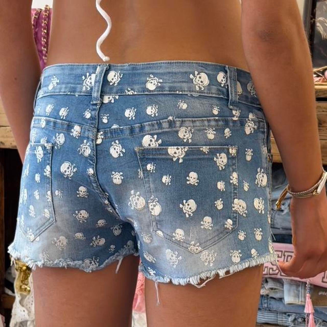 Vintage 00s skull denim shorts