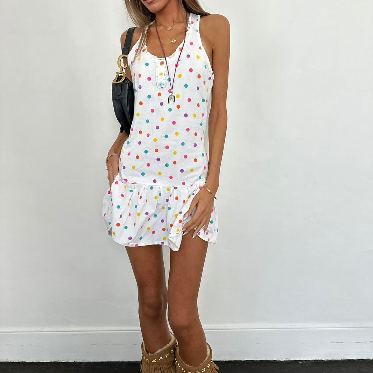 Vintage 00s polka dot mini dress