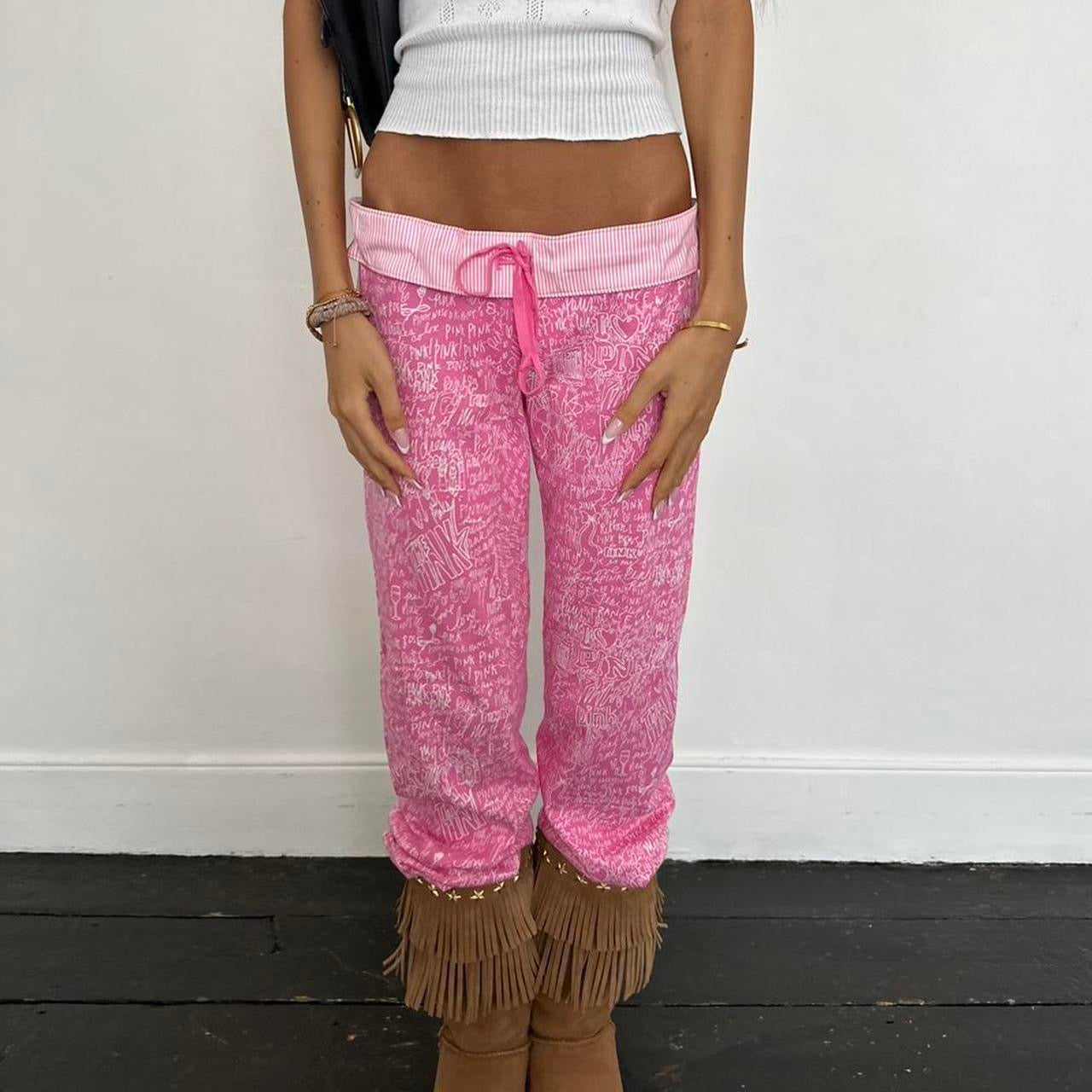 Vintage 2000’s Victoria’s Secret pink doodle pants