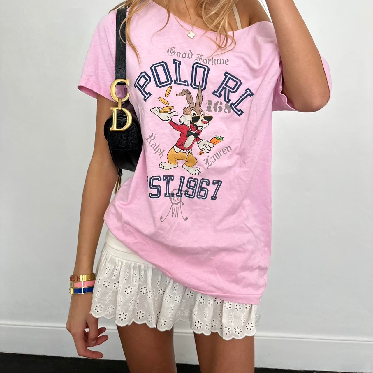 Vintage Ralph Lauren pink cartoon tee