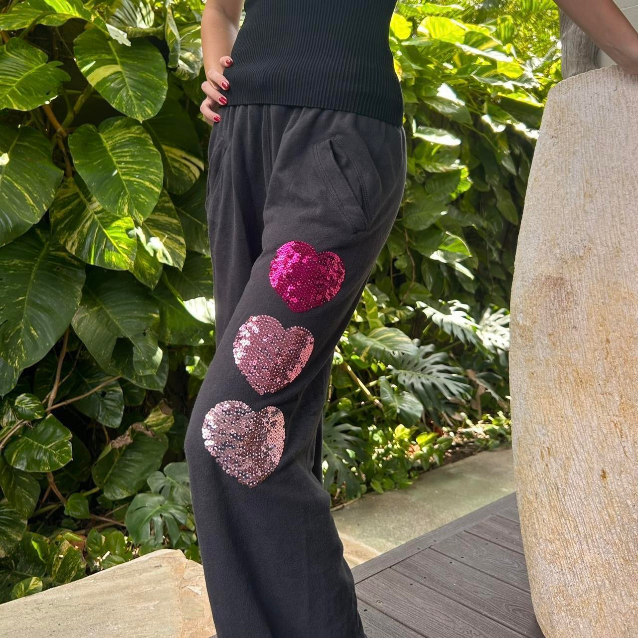 Vintage 2000’s Victorias Secret sequin hearts sweatpants