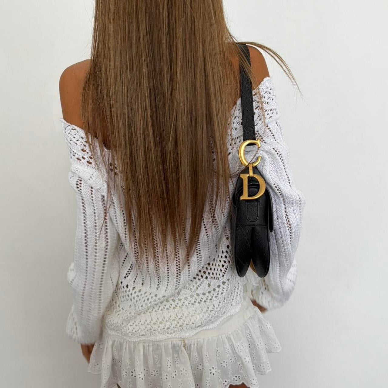 Vintage 00s white off the shoulder embroidered design
