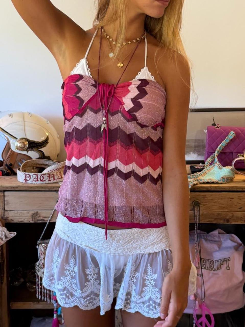 Vintage 00’s pink strapless top