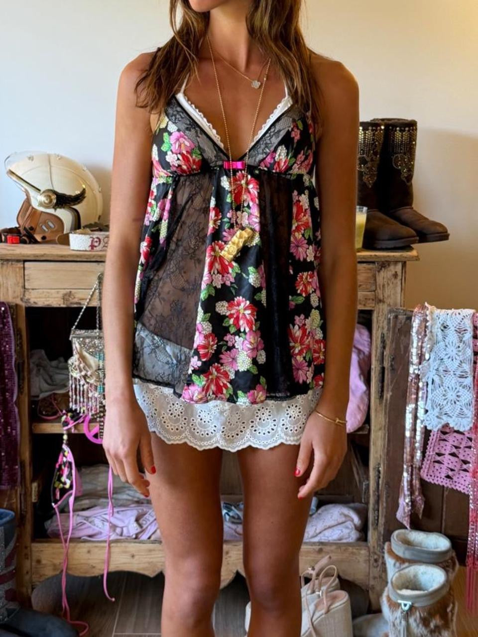 Vintage 00’s Victoria’s Secret floral babydoll top