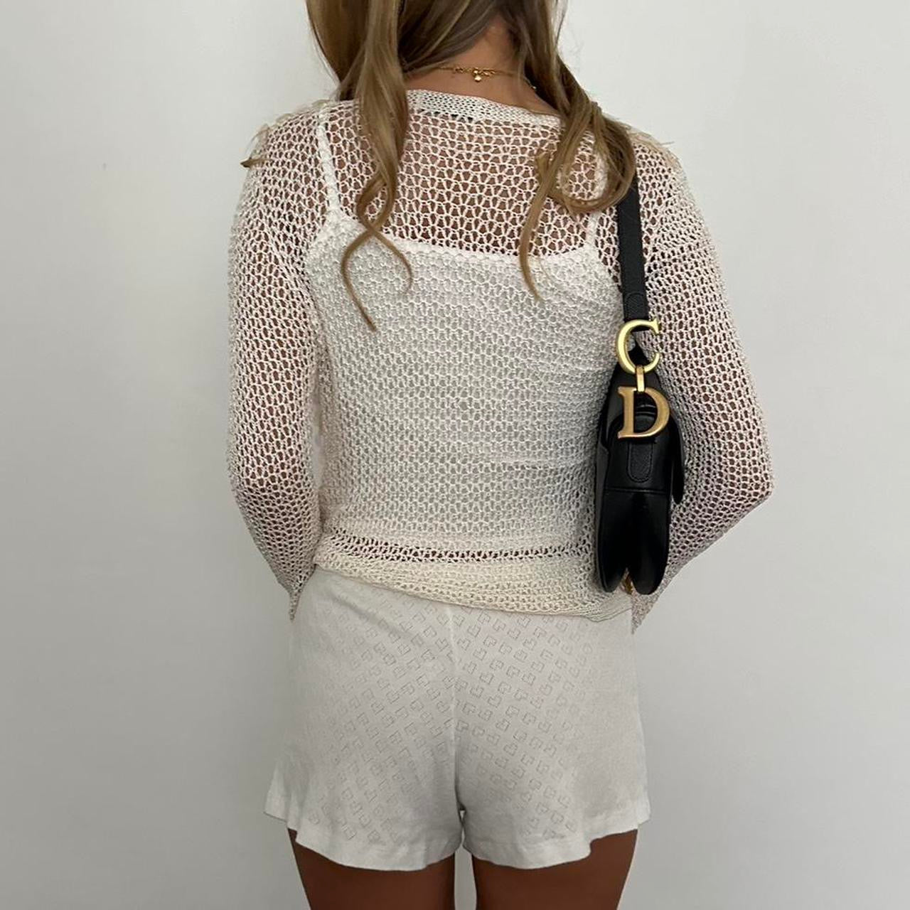 Vintage sequin crochet knit cardigan