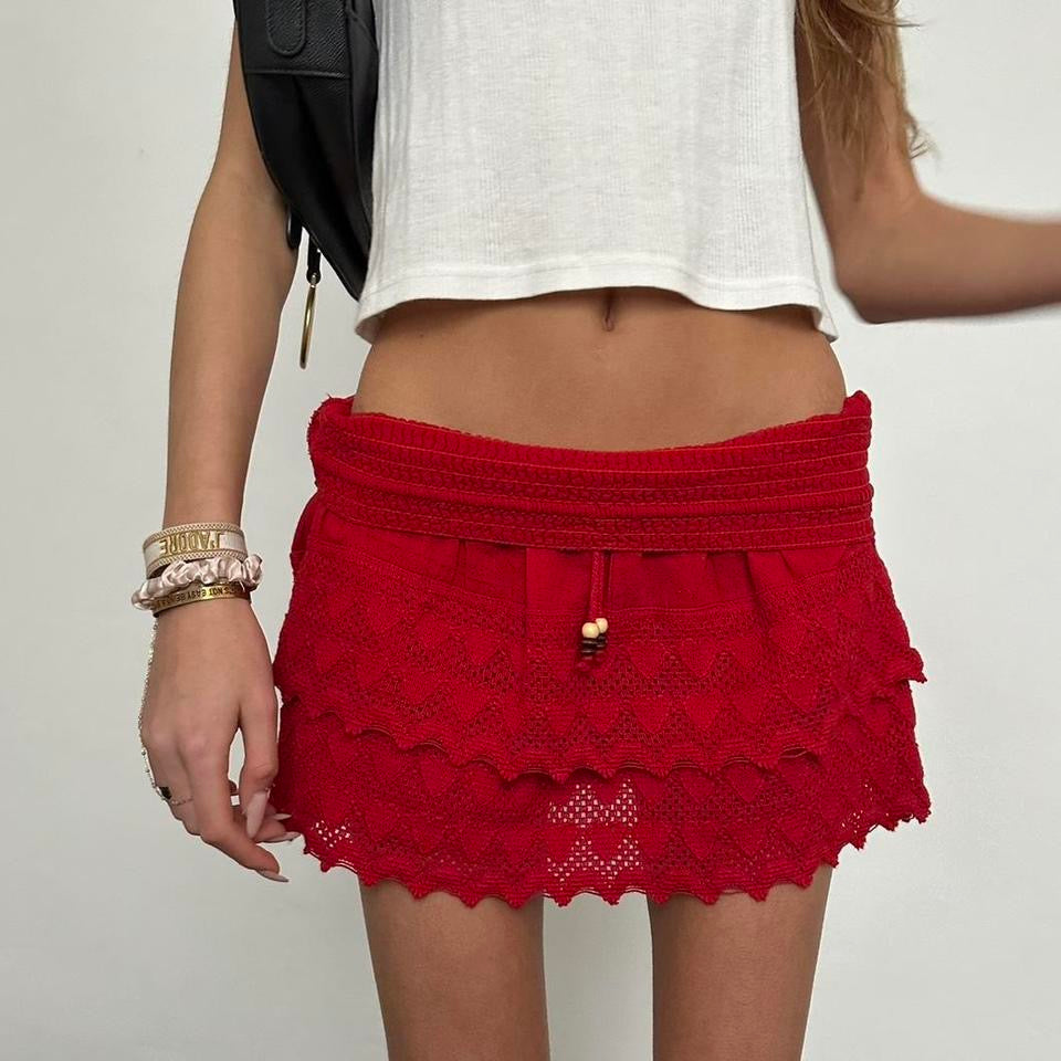 Vintage red heart mini skirt