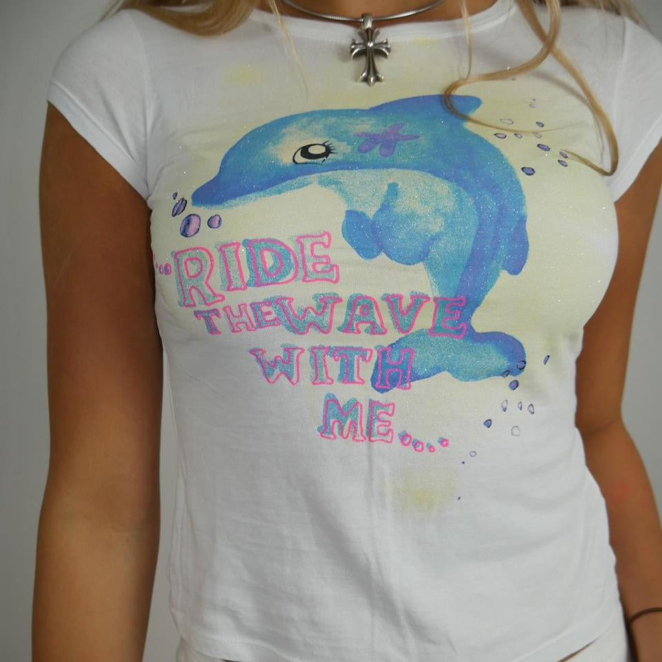 Vintage dolphin baby tee