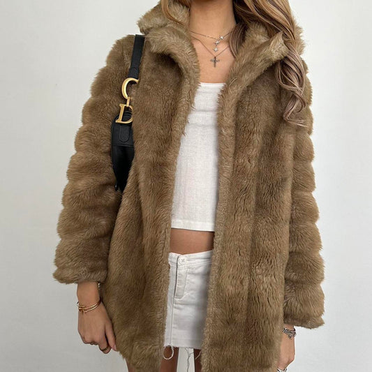 Vintage 2000’s brown faux fur jacket