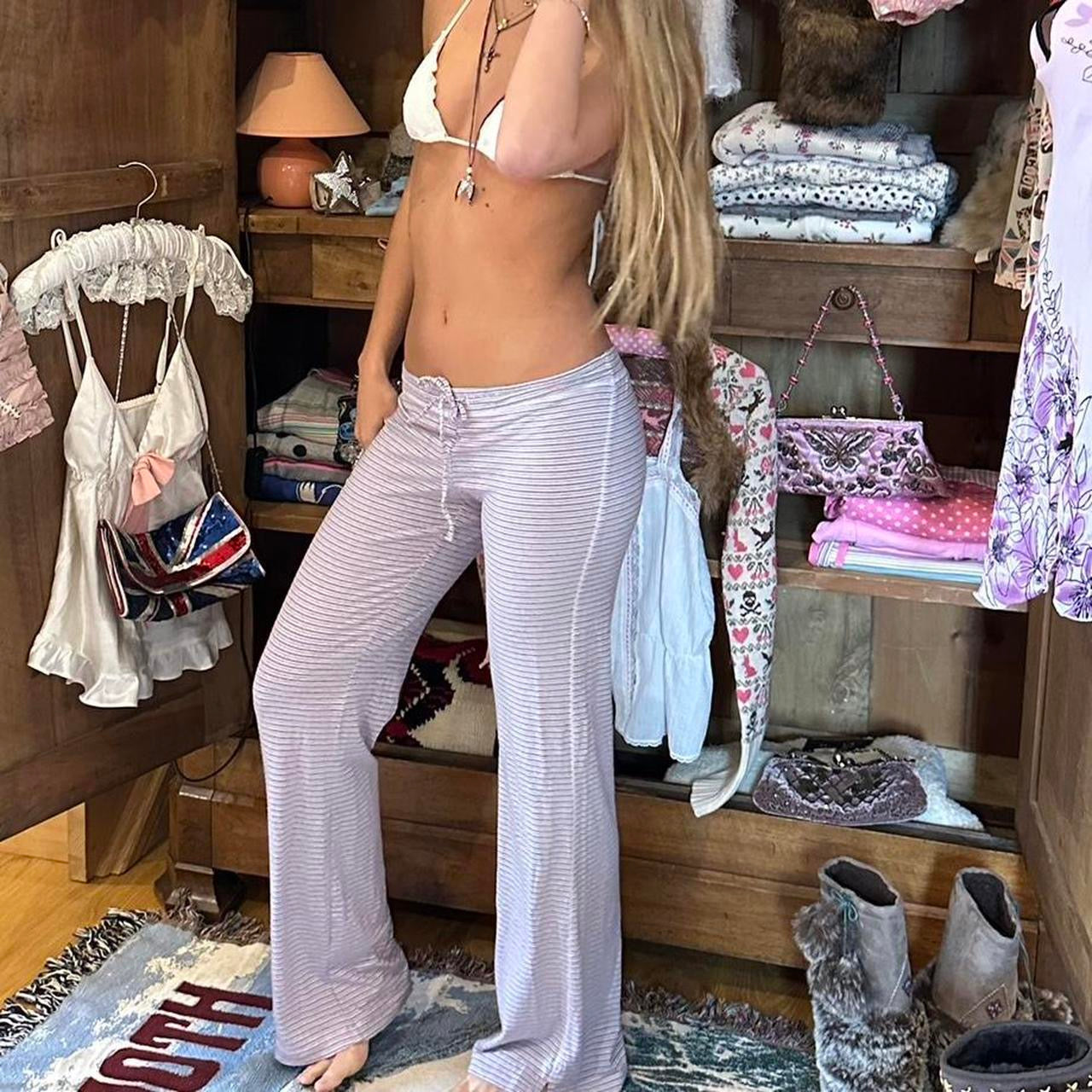 Vintage 2000’s soft striped sweatpants