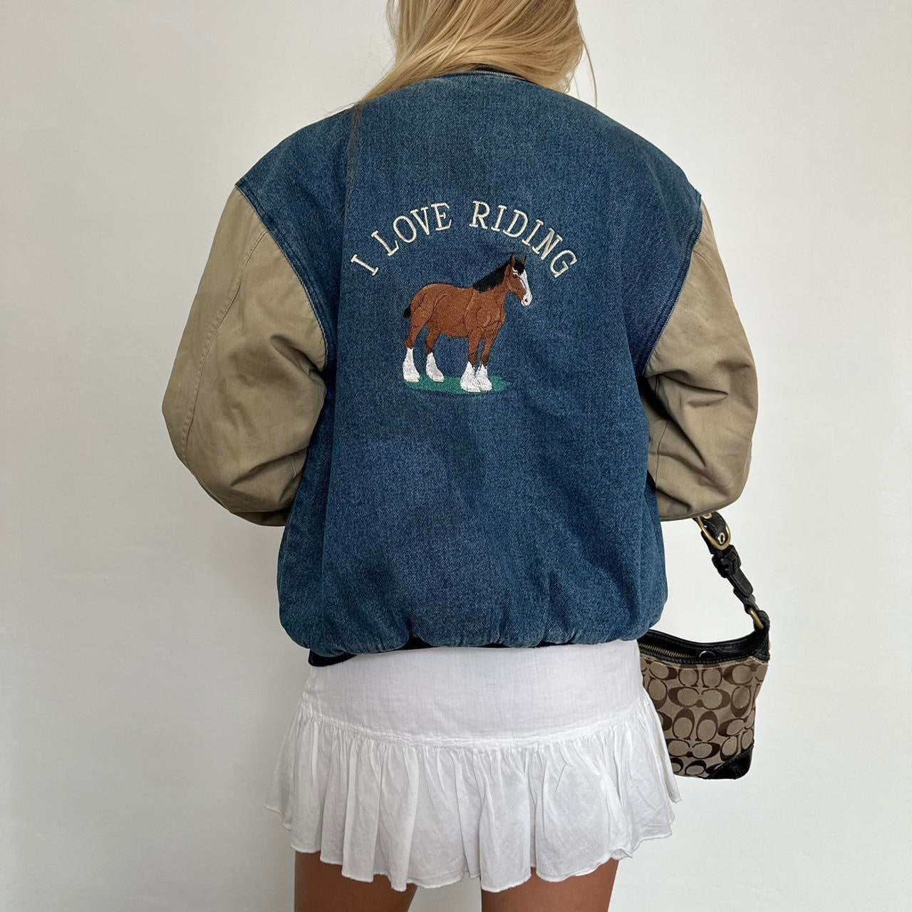 Vintage i love riding denim canvas jacket 🤎