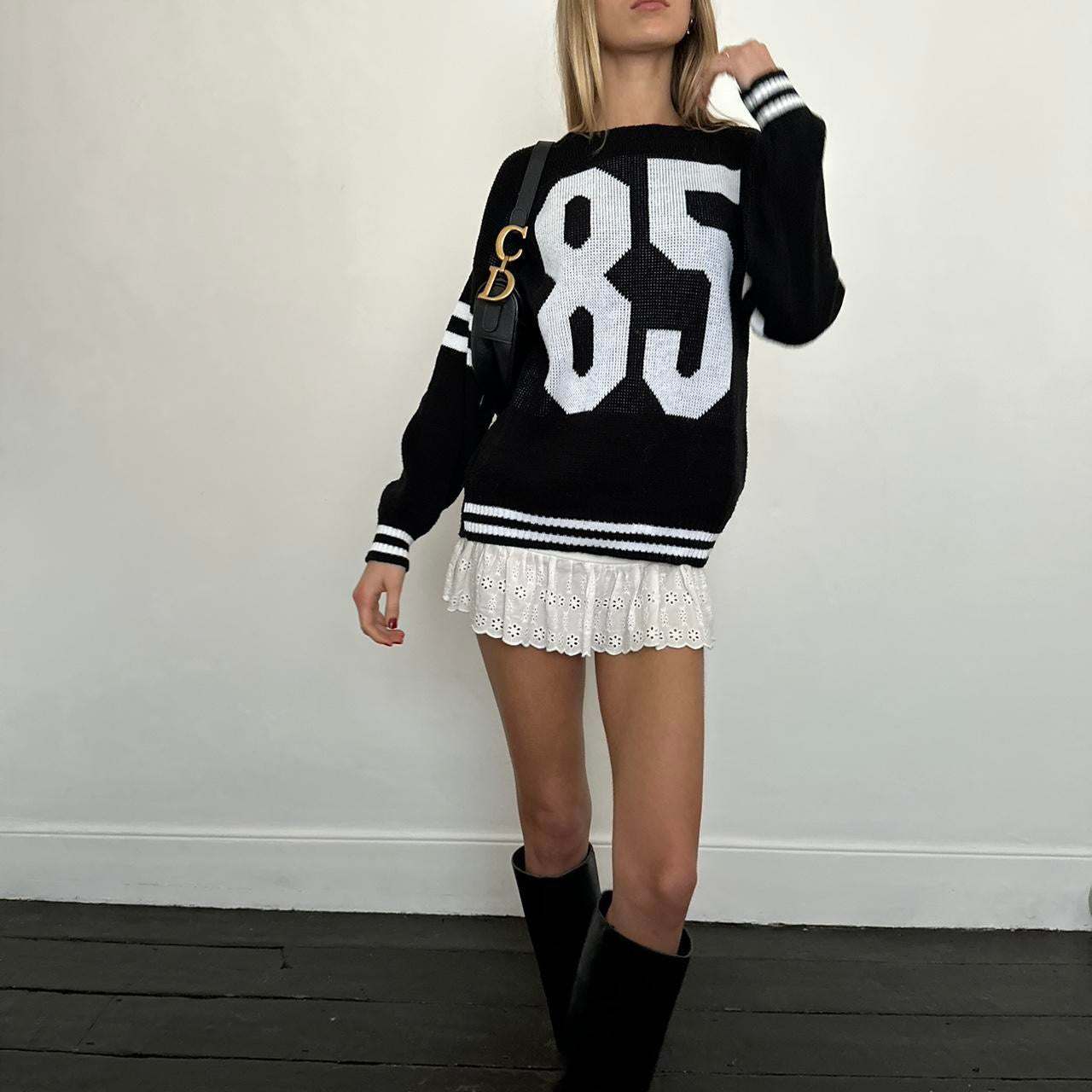 Vintage 90’s varsity knitted ‘85’ jumper