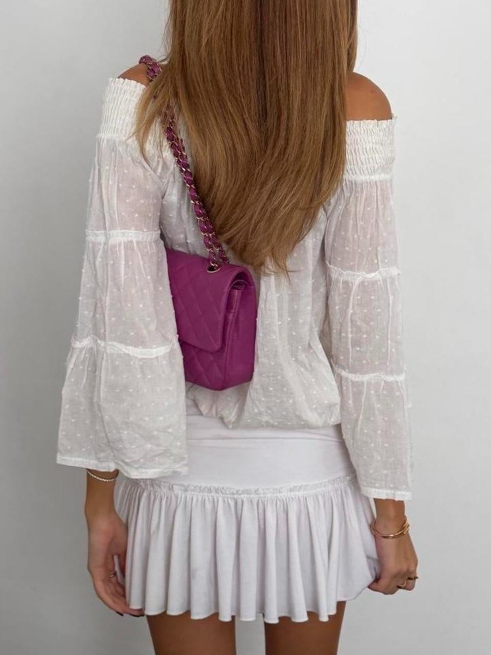 Vintage 00’s white off shoulder boho top