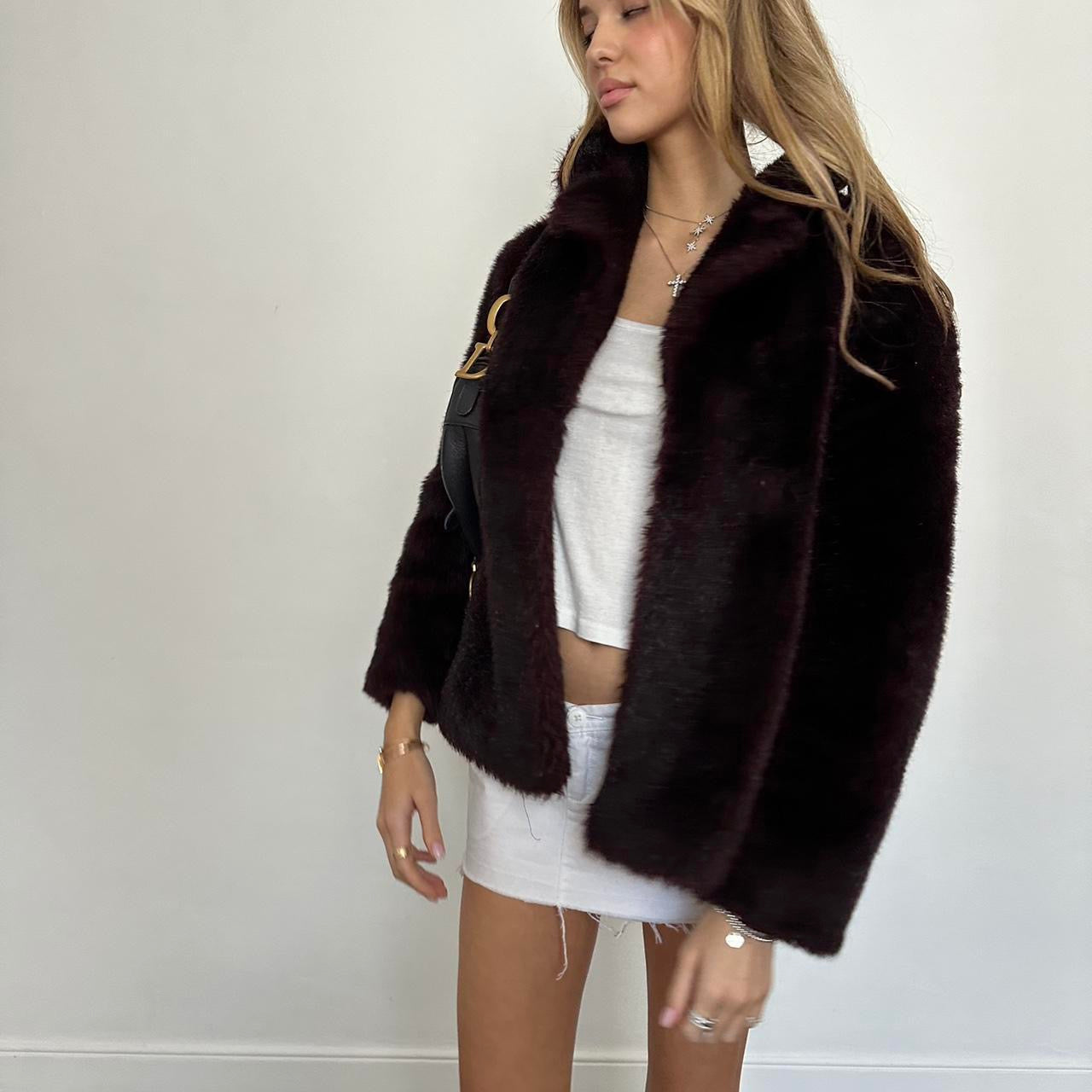 Vintage 2000’s brown faux fur jacket