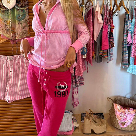 Vintage 2000’s Victorias Secret pink waffle sweatpants