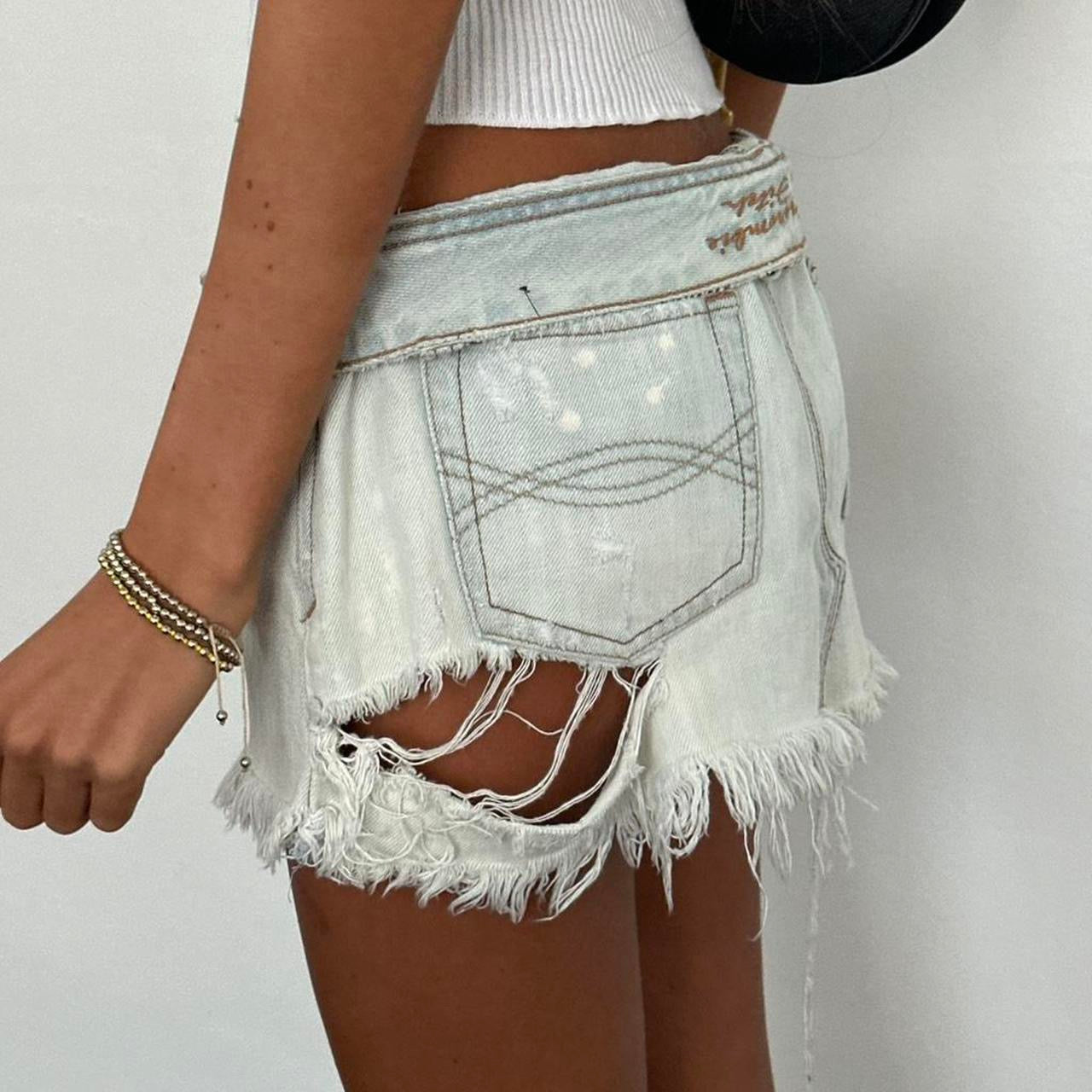 Vintage Abercrombie and Fitch 2000’s blue denim mini skirt