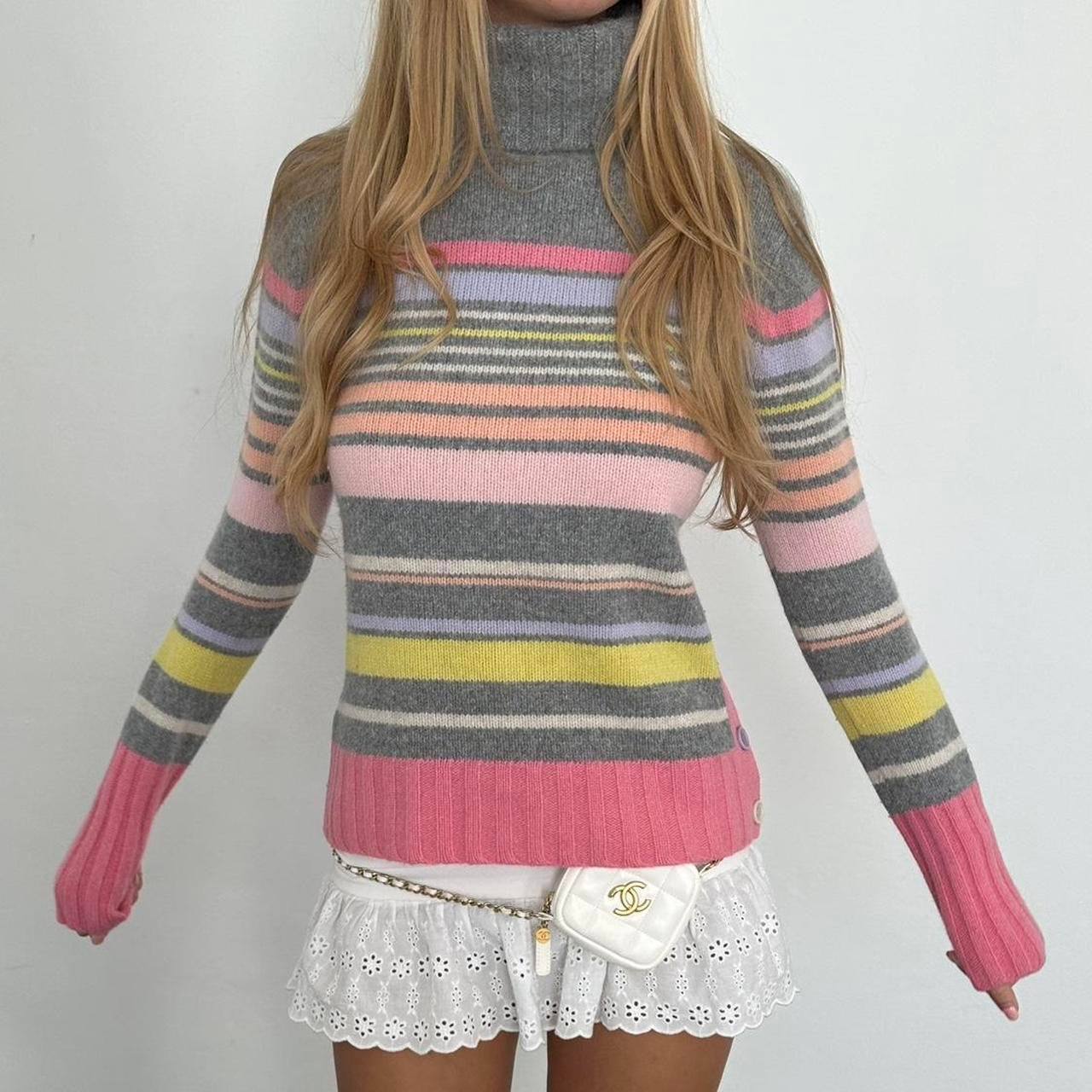 Vintage striped roll neck sweater