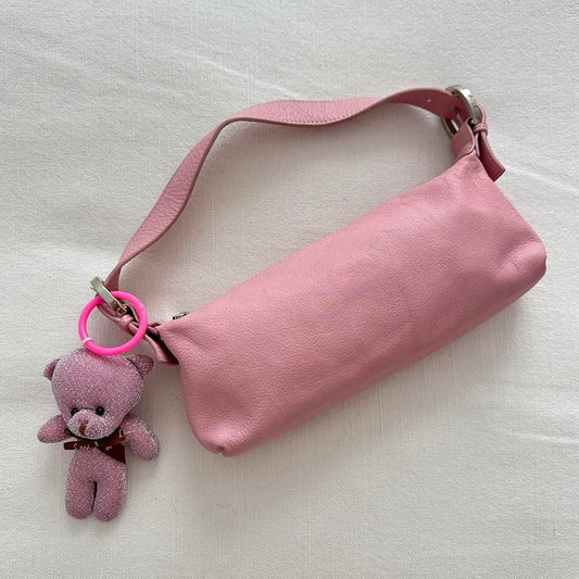 Vintage pink teddy charm bag 🍥