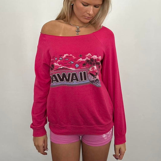 Vintage 90’s Hawaii off the shoulder sweatshirt