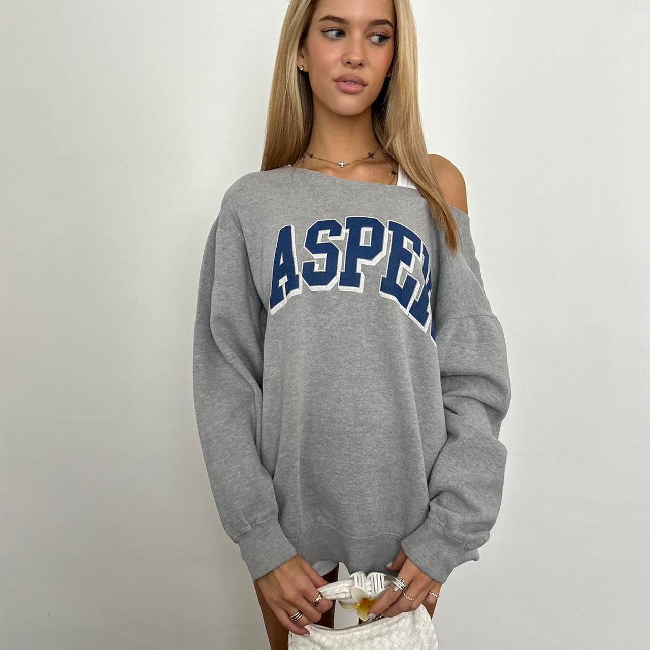 Vintage Aspen grey off shoulder sweatshirt