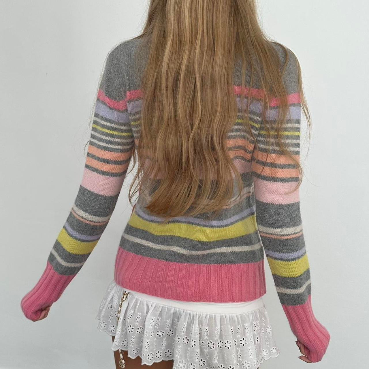 Vintage striped roll neck sweater