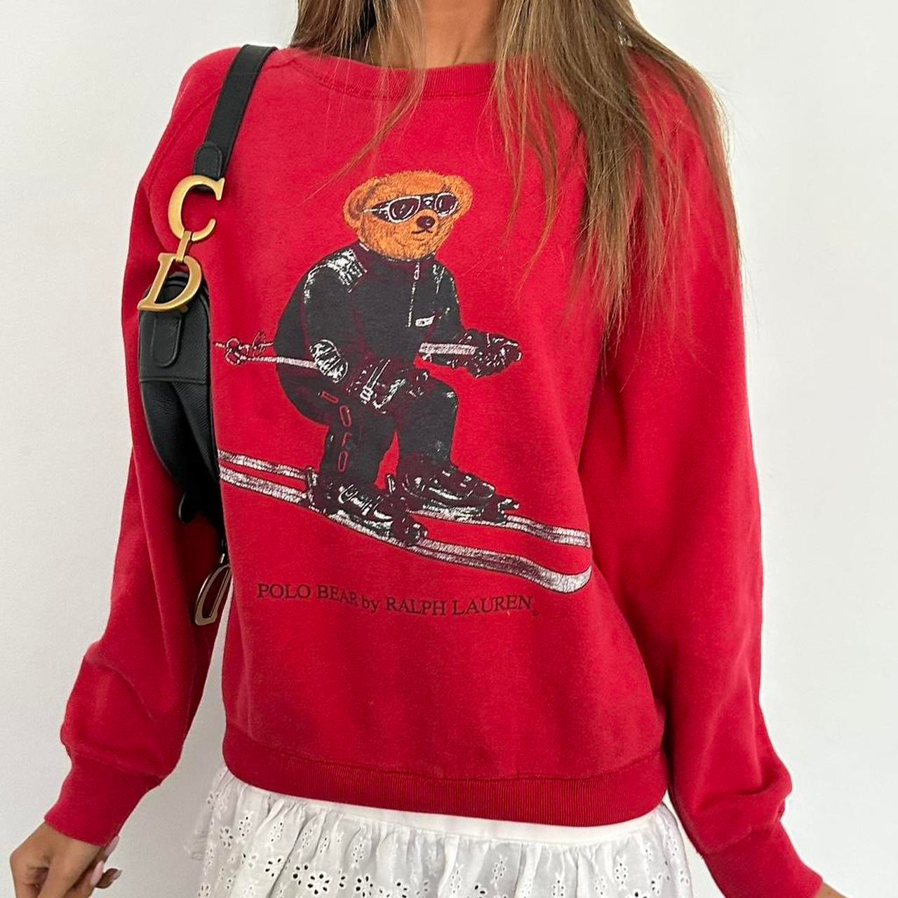 Vintage red Ralph Lauren ski bear sweatshirt