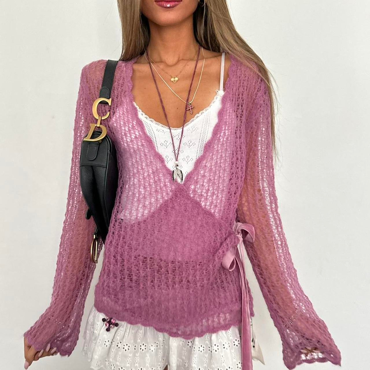 Vintage 2000s knit layering wrap top