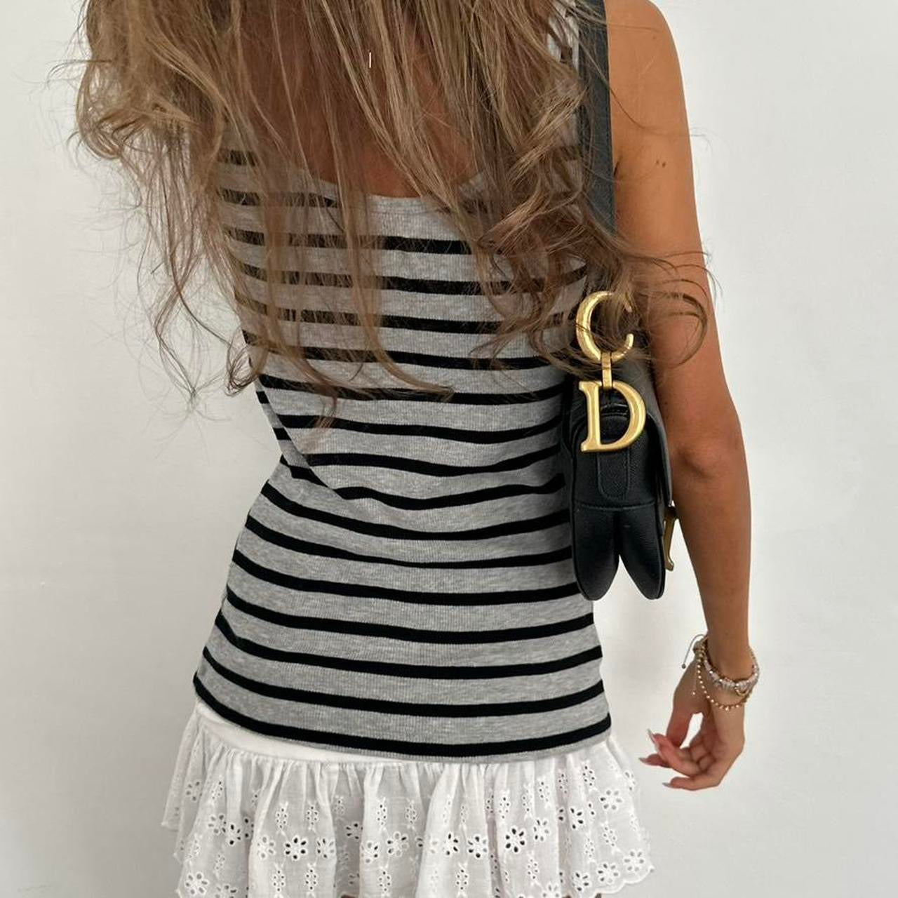 Vintage 2000’s striped grey tank top