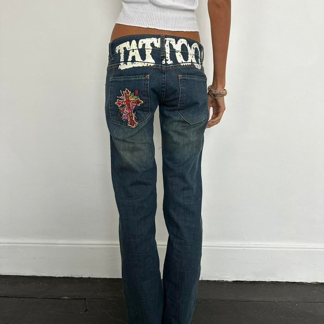 Vintage 2000’s Ed Hardy painting jeans