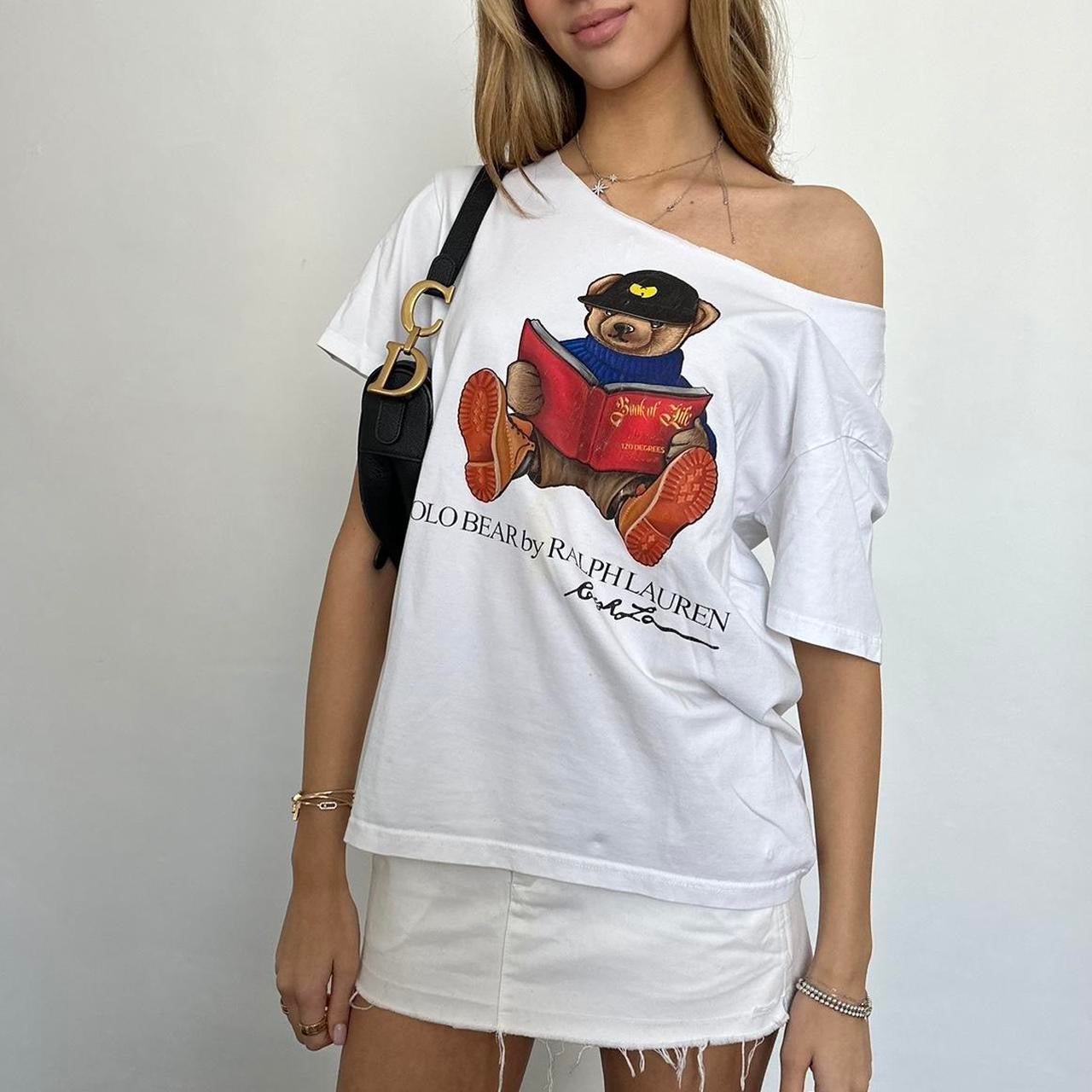 Vintage Ralph Lauren teddy bear off the shoulder T-shirt