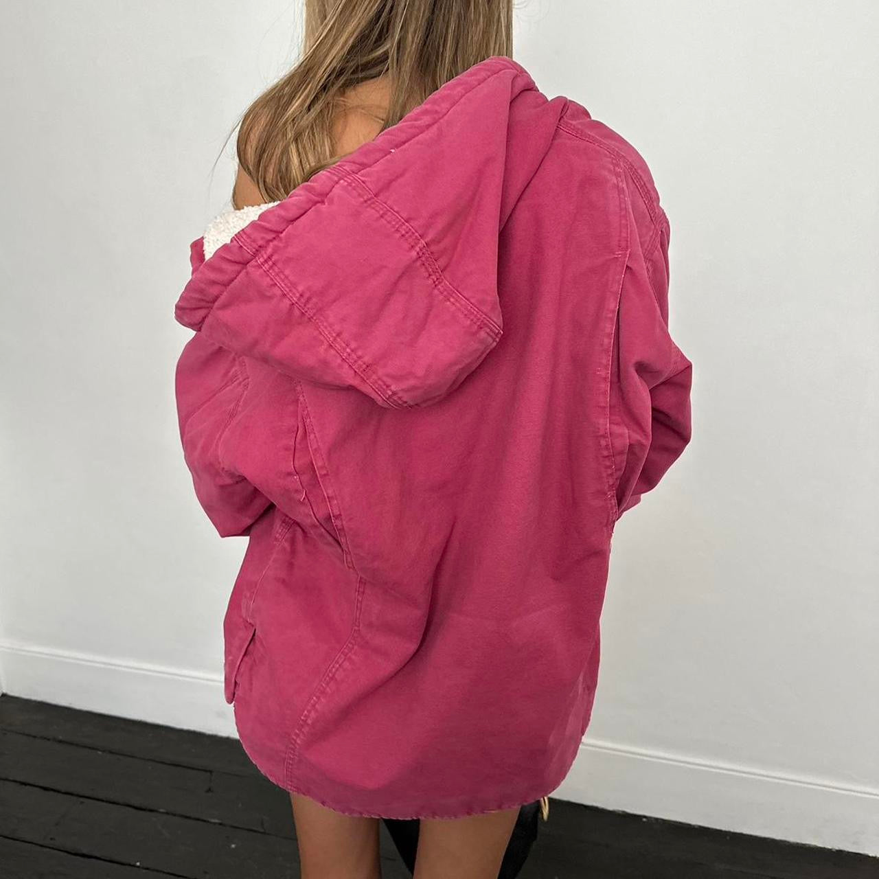 Vintage 90’s dark pink fleece jacket 🤎