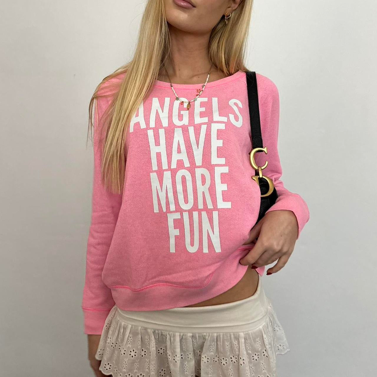 Vintage 2000’s Victoria’s Secret ‘Angels have more fun’ off the shoulder sweatshirt