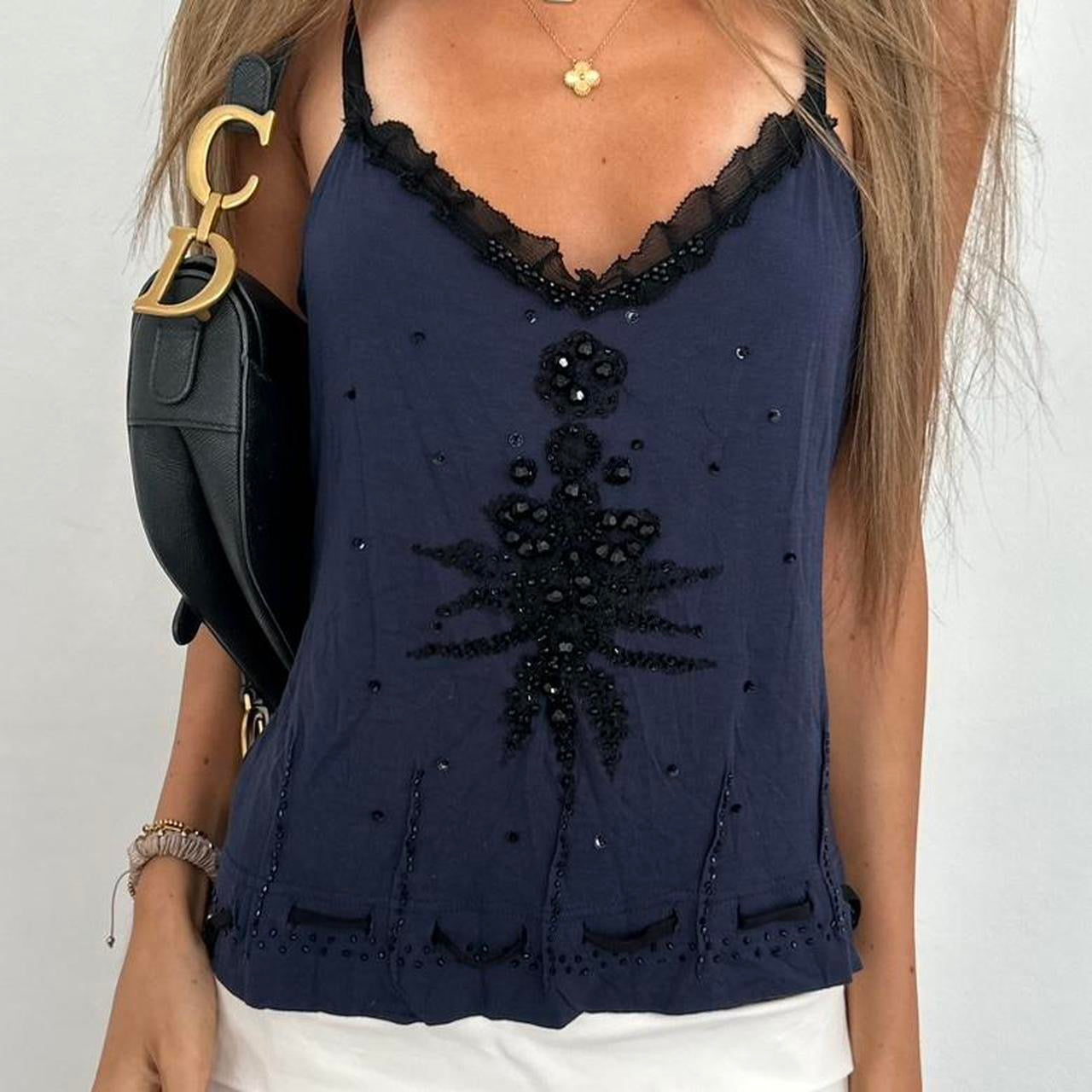 Vintage 2000’s navy & black cami top