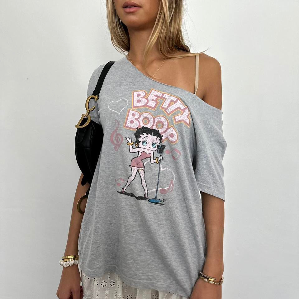 Vintage betty boop cute off shoulder top