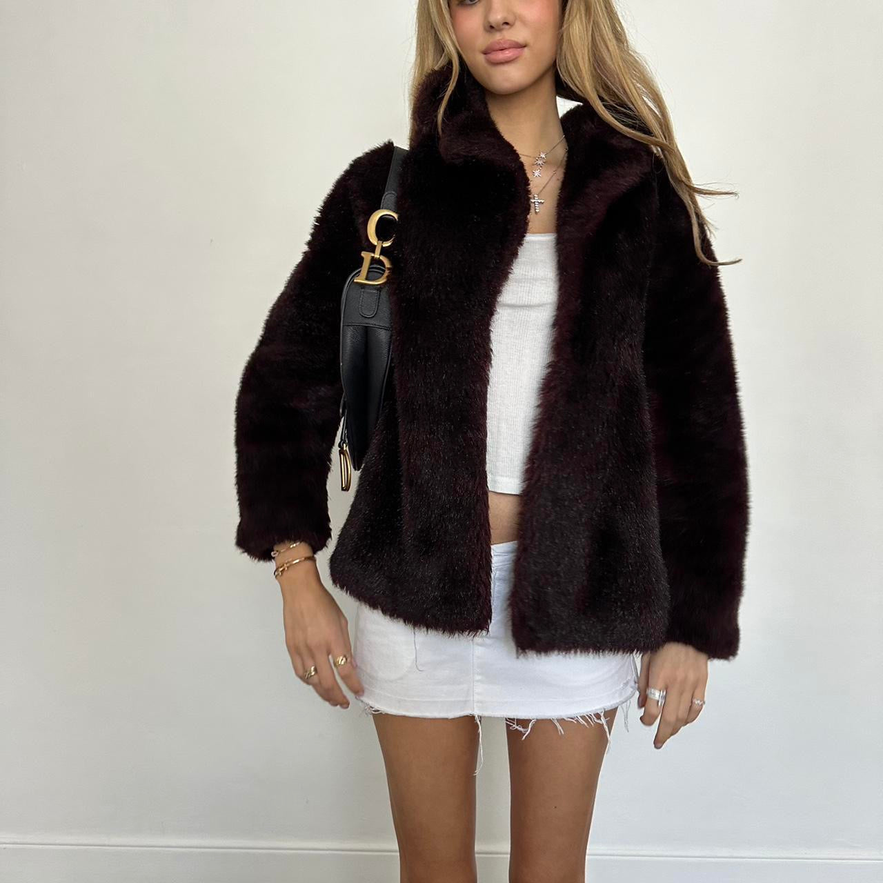 Vintage 2000’s brown faux fur jacket