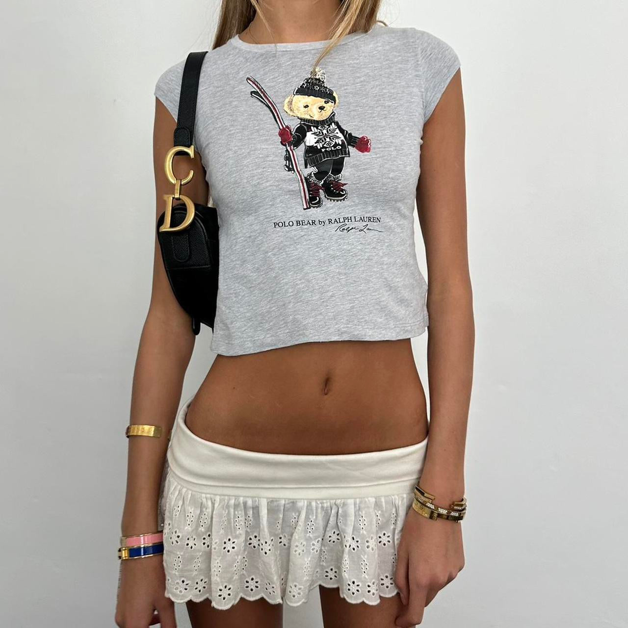 Vintage Ralph Lauren grey teddy bear baby tee