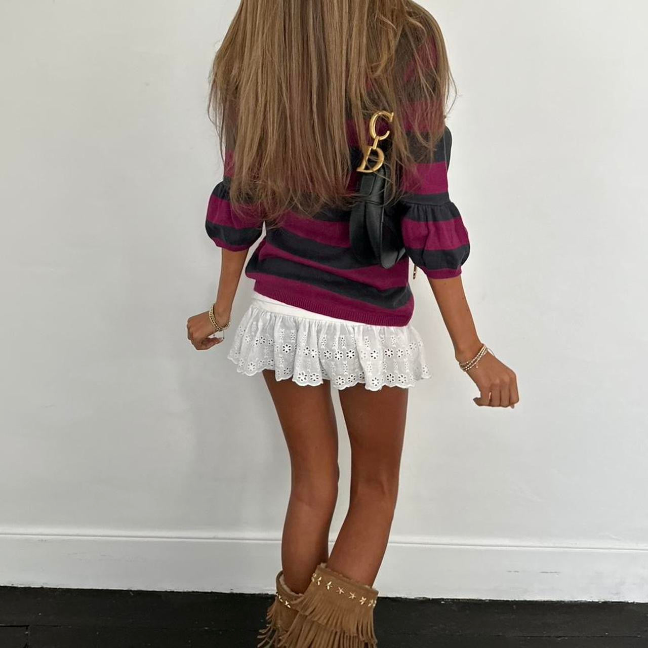 Vintage 2000’s Calvin Klein striped babydoll sweater top