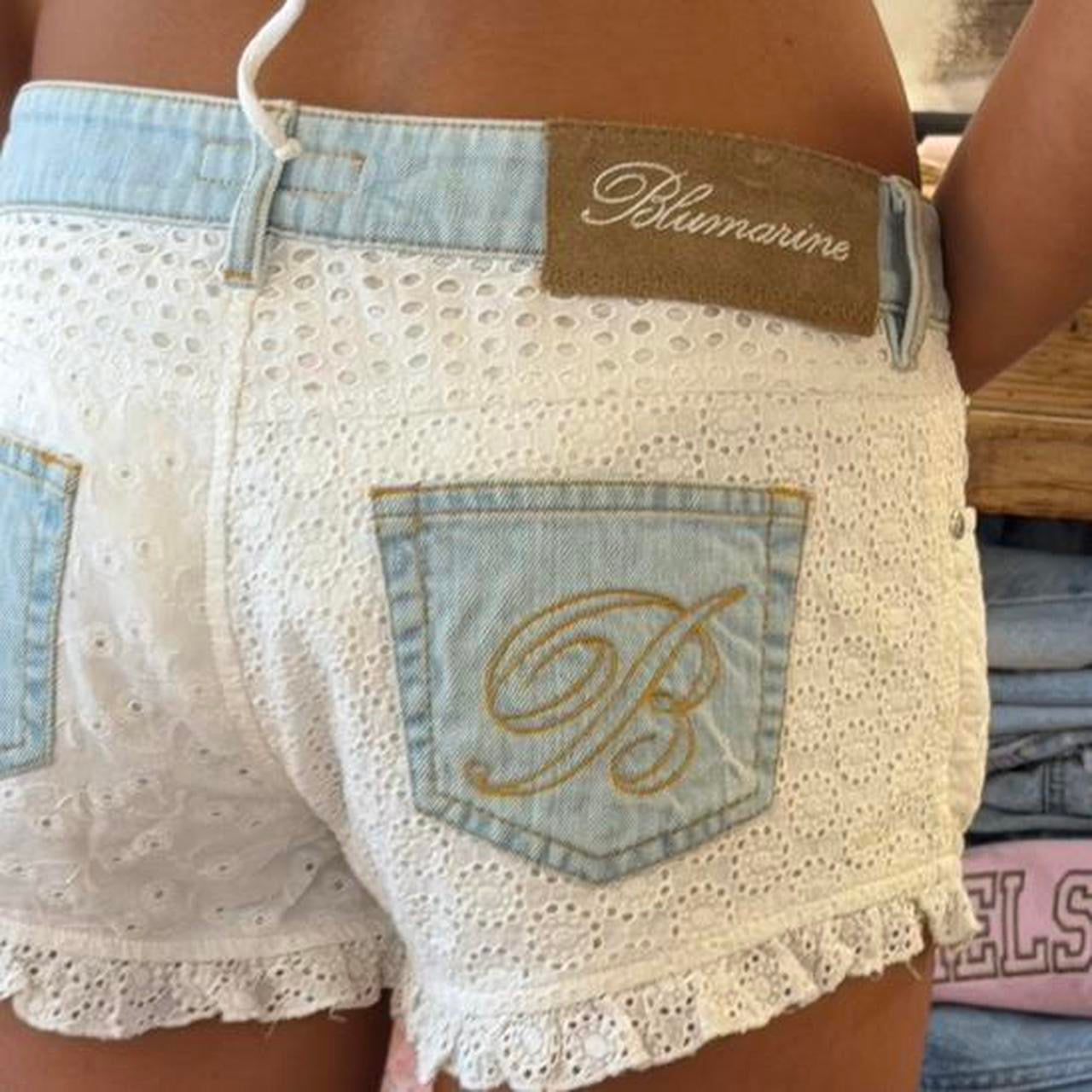 Vintage Blumarine white broderie shorts