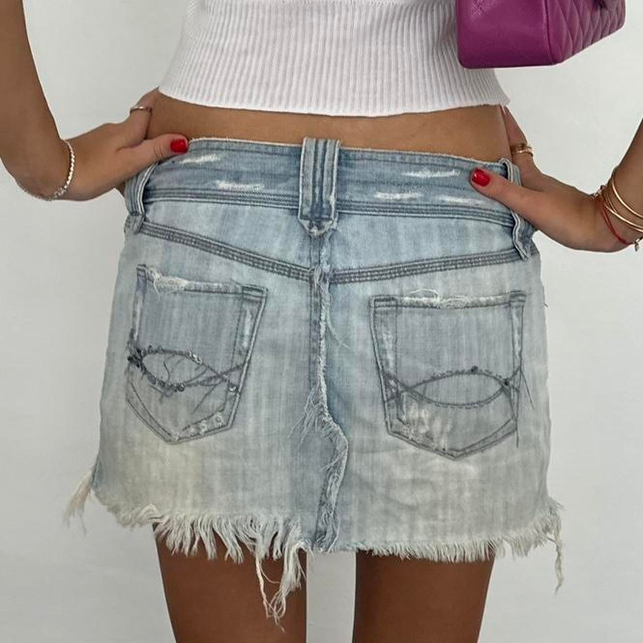 Vintage 00s Abercrombie and Fitch denim mini sequin skirt