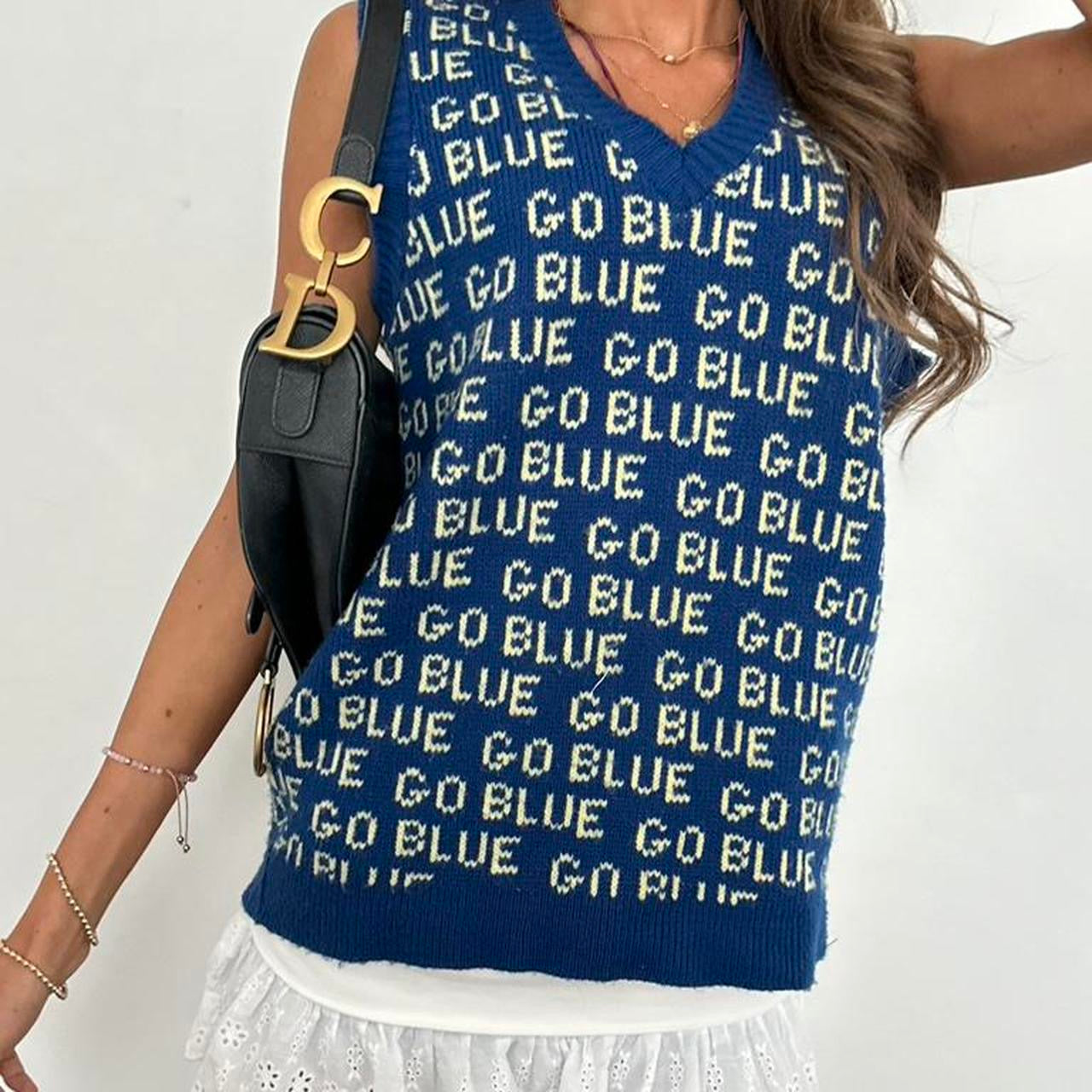 Vintage 90’s Go Blue University of Michigan knit vest sweater