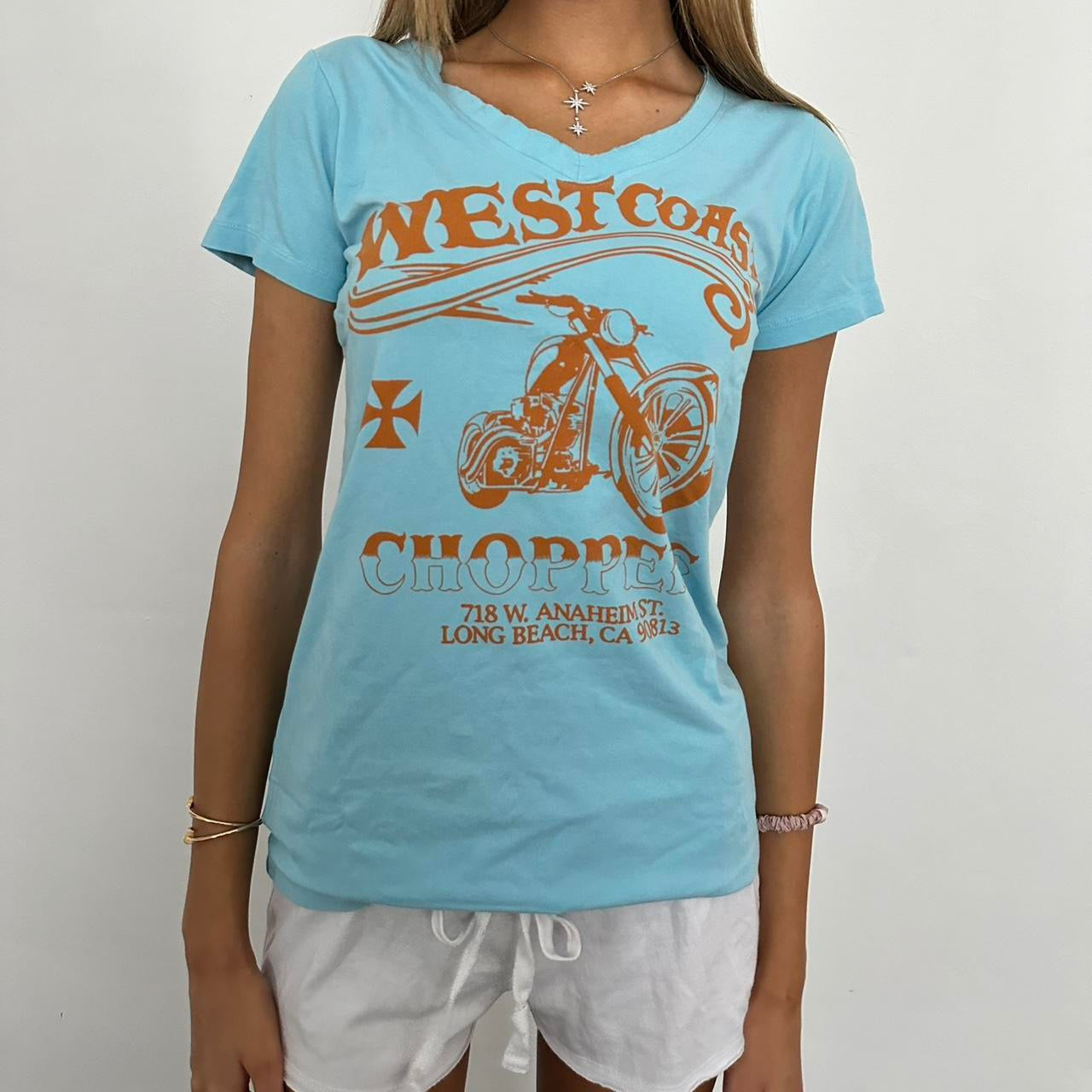 Vintage West Coast aqua blue top