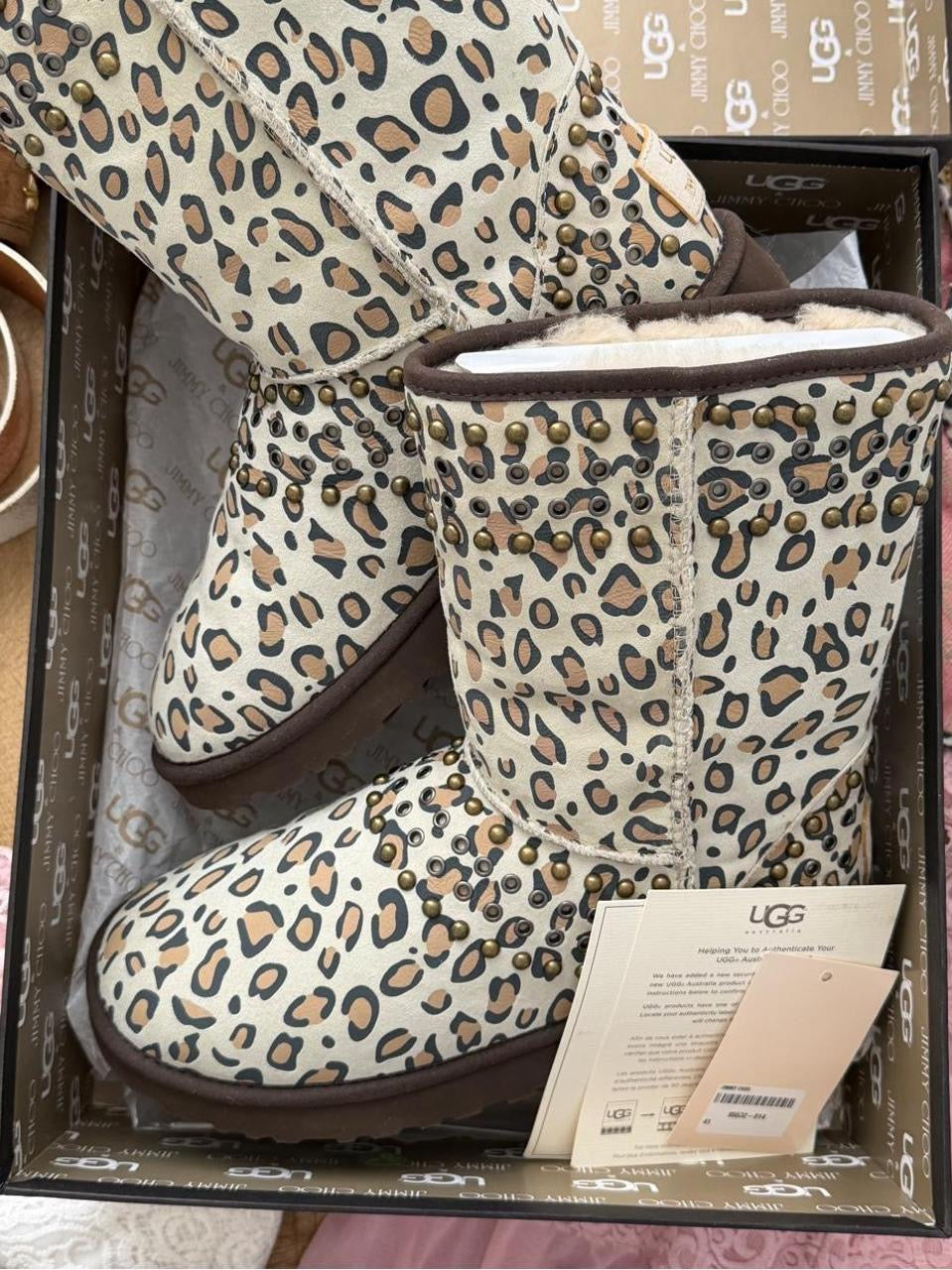 Vintage 2010 Jimmy Choo leopard print X Ugg boots