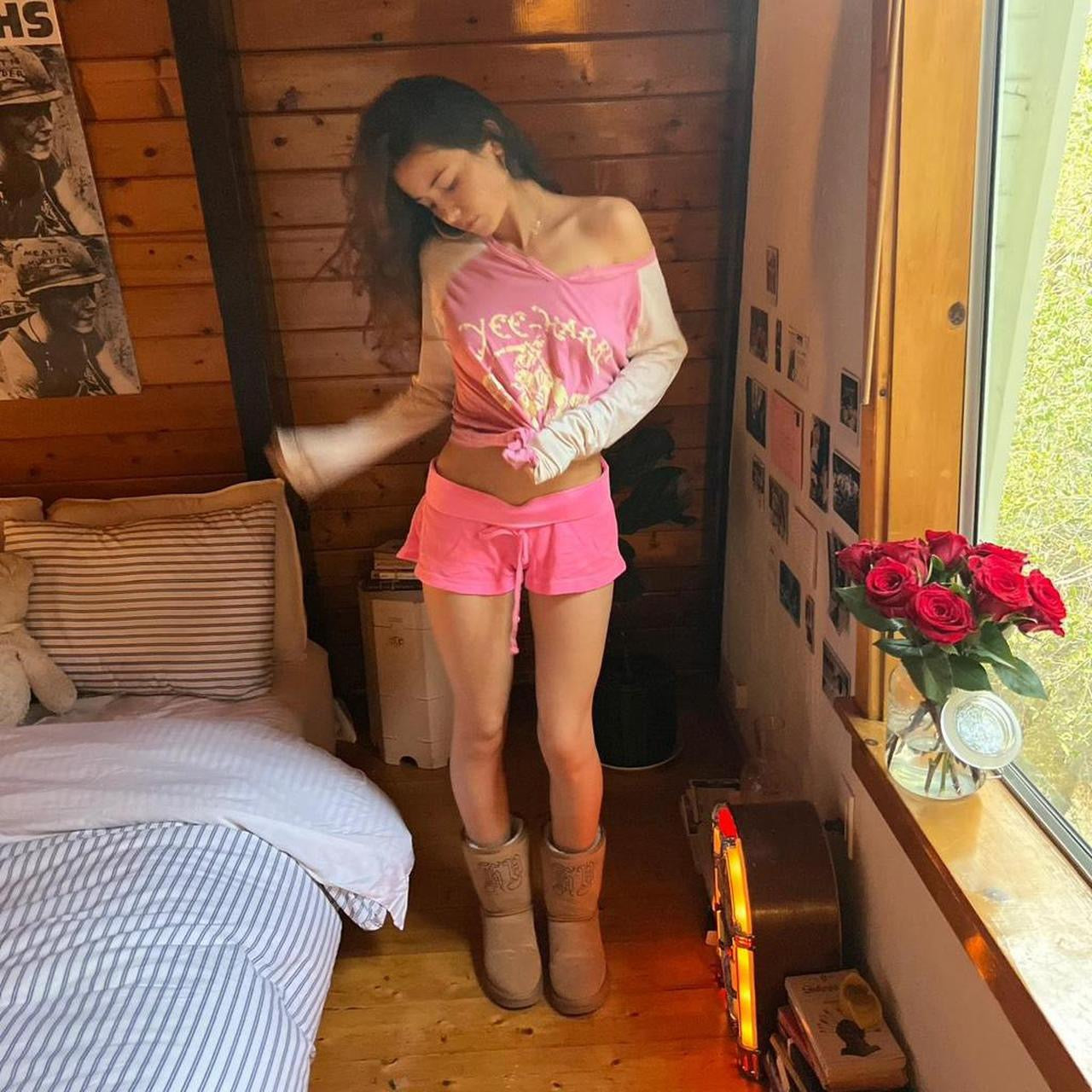 Vintage 90’s waffle pink shorts