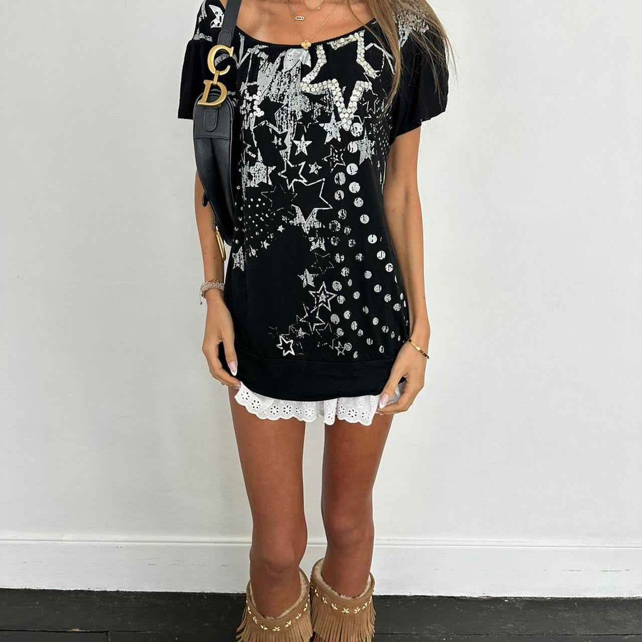 Vintage 2000’s black star graphic top