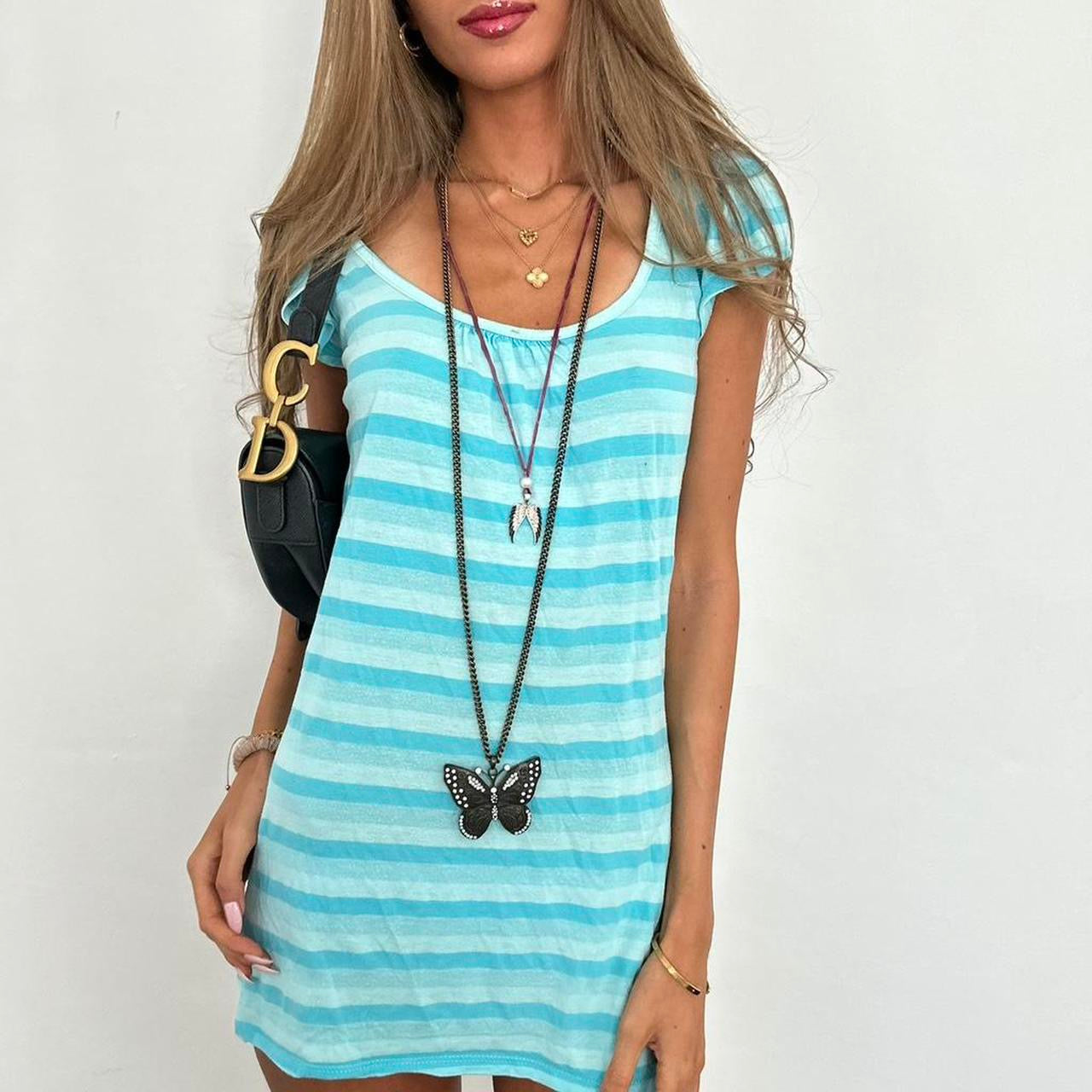 Vintage 90’s striped blue mini dress