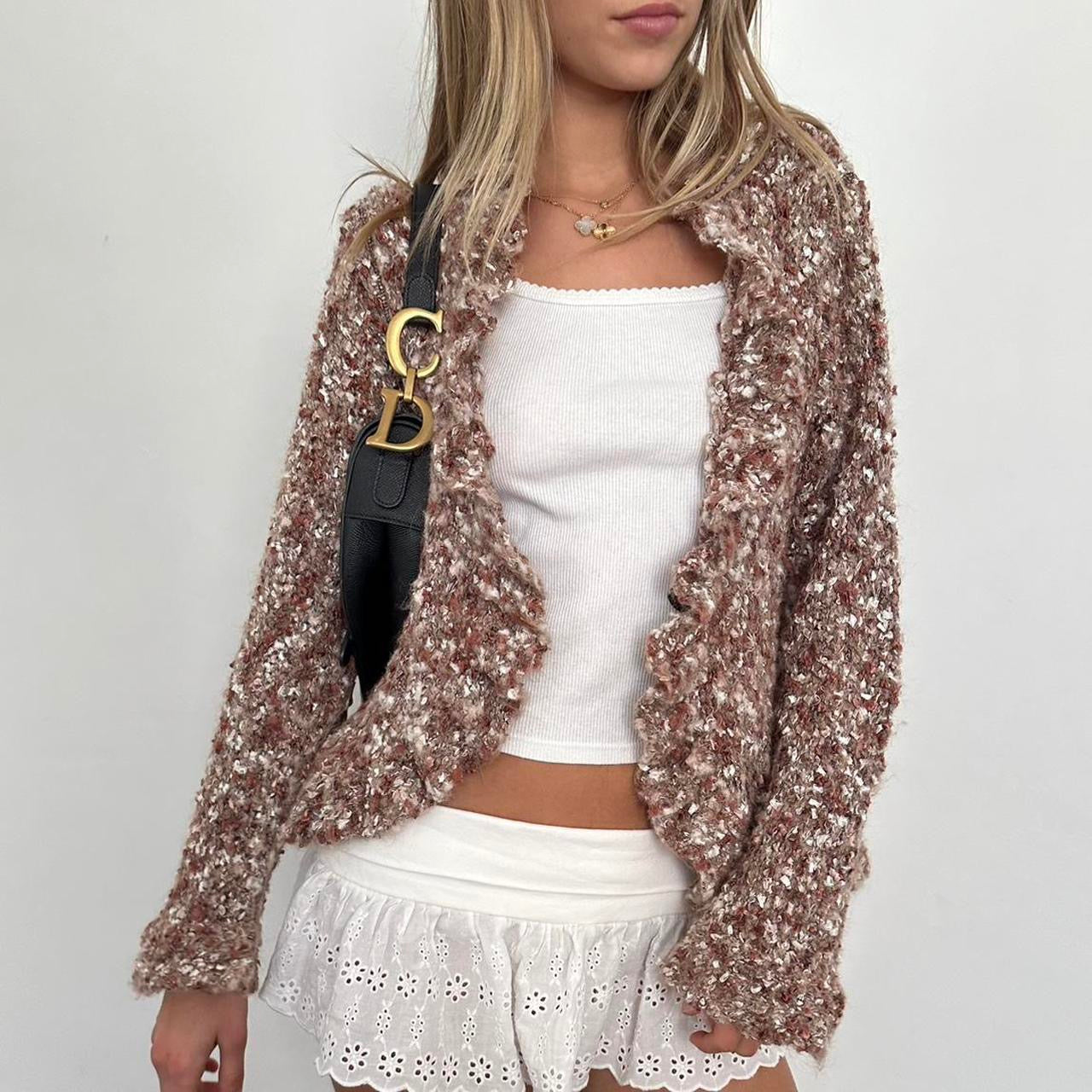 Vintage 90’s beautiful brown knit cardigan