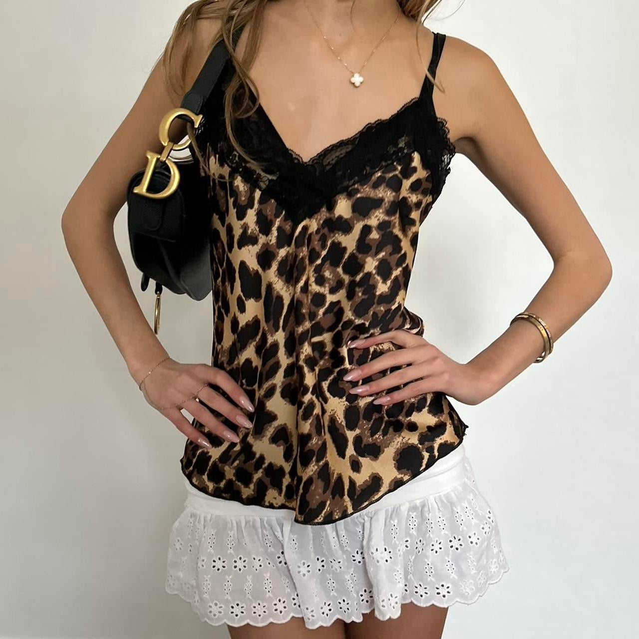 Vintage leopard print camisole top